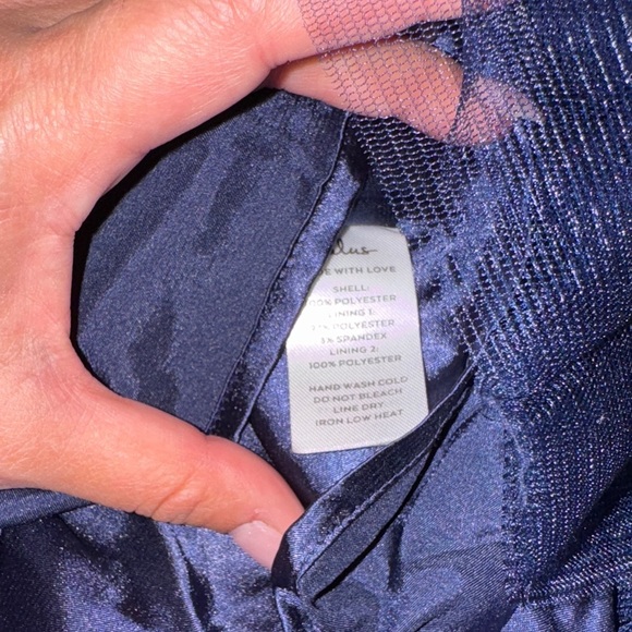 Lulus- NWT Navy Mesh One-Shoulder Mini Dress size Small - Picture 11 of 16